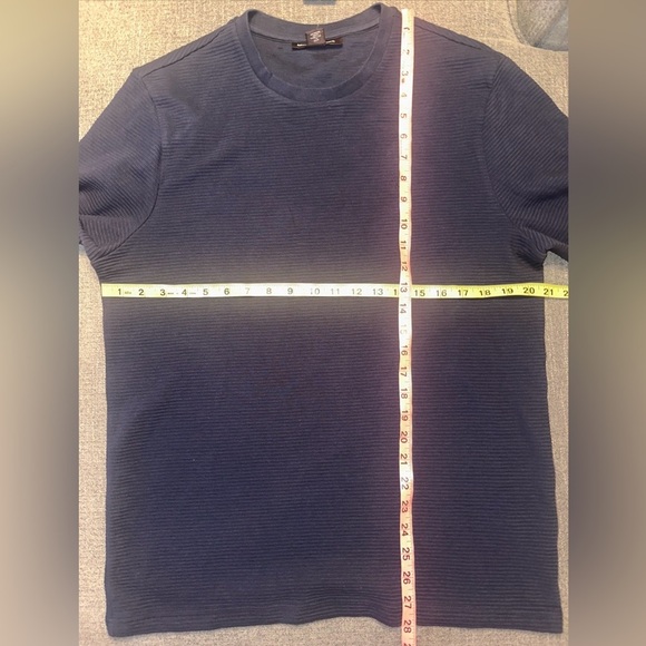 NWT MICHAEL KORS STRIPED MIDNIGHT BLUE SZ M SOFT LIGHTWEIGHT CREW SWEATER MENS - Picture 5 of 6